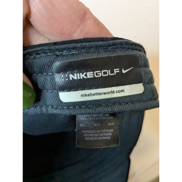 NIKE GOLF Men's Size M/L Classic99 Golf Baseball Cap Hat Black White Swoosh - Picture 4 of 5